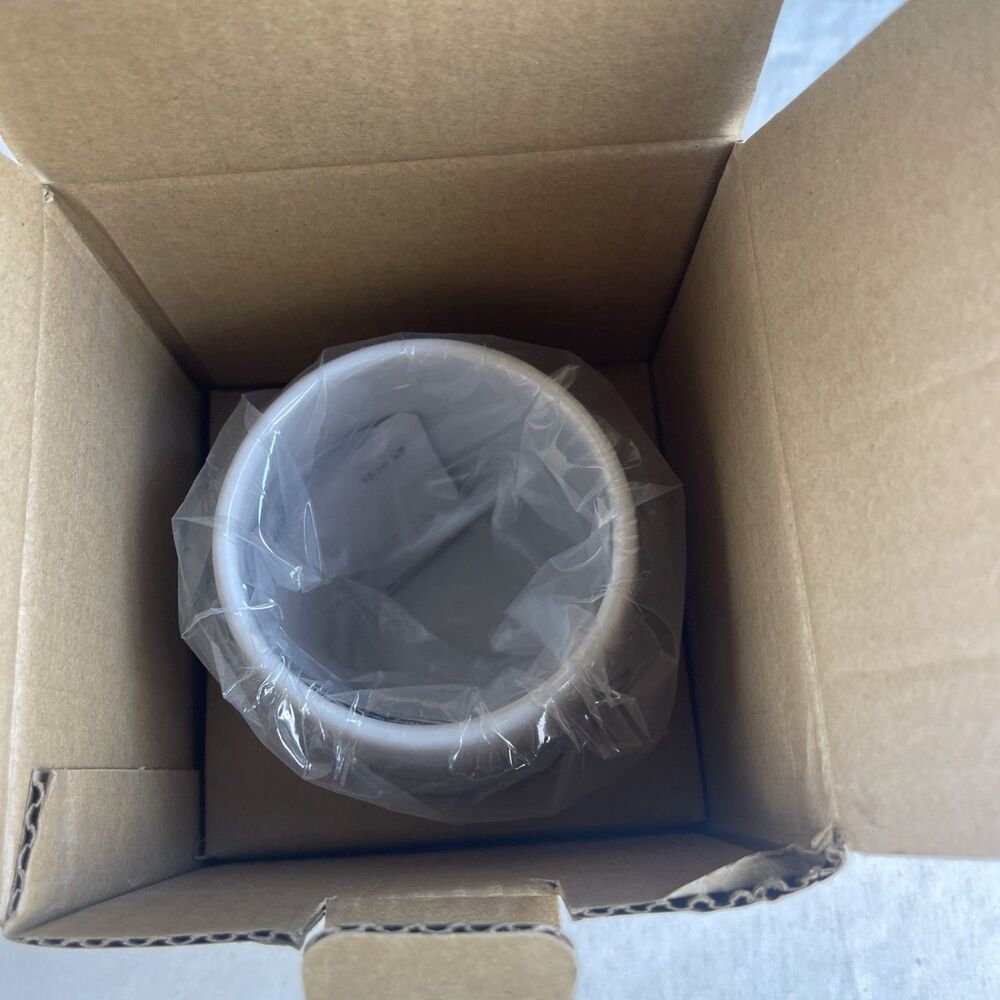 NIOB Pampered Chef Ceramic Egg Cooker #1529 White W/Grey Band W/Manual - Picture 7 of 8